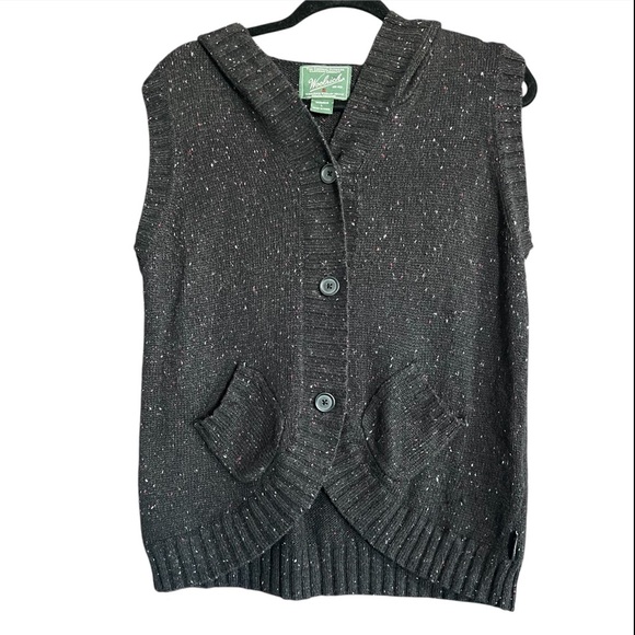 Woolrich Sweaters - Woolrich Women’s Hooded Sweater Vest Brown Angora Blend size Large